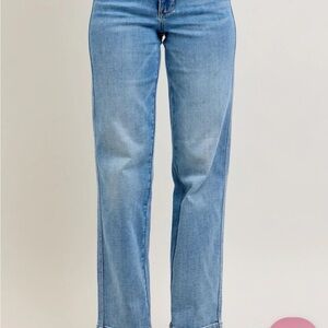 Judy Blue high rise tummy control medium blue straight denim jeans NWT